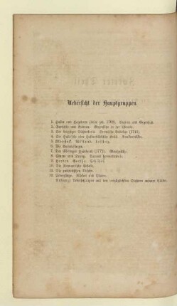 Uebersicht der Hauptgruppen