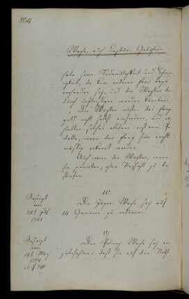 Verlängerung der Polizeiwache um zwei Jahre vom Michaelistag 1765 bis zum Michaelistag 1767 jedoch mit Reduzierung des Personals von 16 auf 14 Personen.
