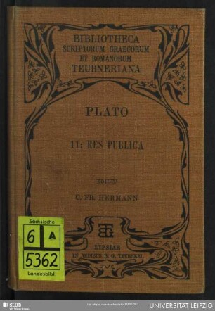 Platonis Rei publicae libri decem