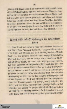 Verhältnisse und Erscheinungen im bürgerlichen Leben