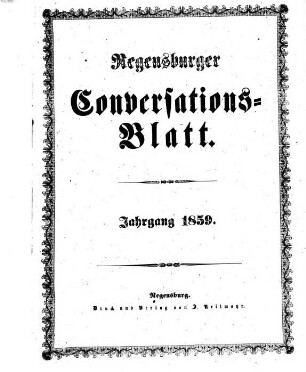 Regensburger Conversations-Blatt. 1859, 1859