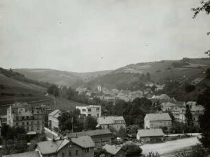Glashütte. Stadtansicht : Glashütte, Stadtteilansicht. Blick vom Hang des Ochsenkopfes nach Nordwest