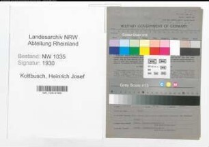 Entnazifizierung Heinrich Josef Kottbusch , geb. 23.08.1902 (Obersteiger)