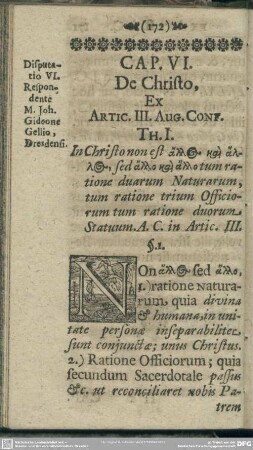 Cap. VI. De Christo, Ex Artic. III. Aug. Conf.