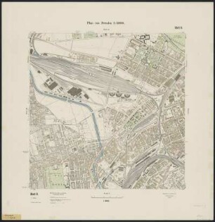 8 : [Dresden Friedrichstadt, Löbtau, Altstadt II, Altstadt I, Cotta, Gorbitz, Naußlitz], 1911 : 8 : [Dresden Friedrichstadt, Löbtau, Altstadt II, Altstadt I, Cotta, Gorbitz, Naußlitz]. - 4. Aufl. - 1:5 000. - [Dresden] : Stadtvermessungsamt , 1911. - 1 Kt. : mehrfarb.