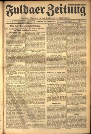 Ausgabe vom Dienstag, den 20. Januar 1925.
