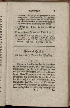 Zweytes Capitel von den äußern Sinnen des Menschen