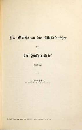 Die Briefe an die Thessalonicher, Galater, Korinther und Römer