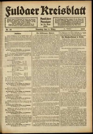 Ausgabe vom Dienstag, den 11. März 1919.