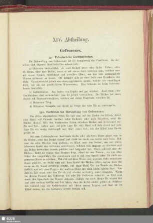 XIV. Abtheilung. Gefrorenes