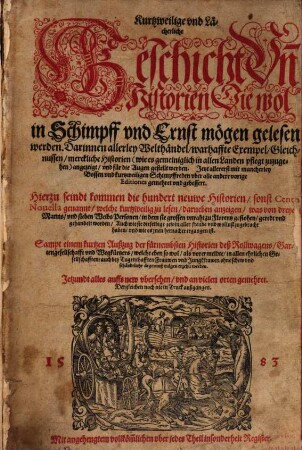 Kurtzweilige und Lächerliche Geschichten und Historien