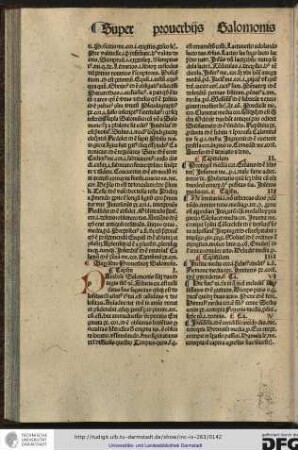 Super libro proverbiorum Salomonis. Capitulum I.