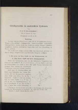 Gleichgewichte in quaternären Systemen.