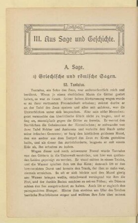 III. Aus Sage und Geschichte