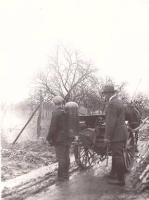 Foto Pferdewagen mit Tank für Pestizide
