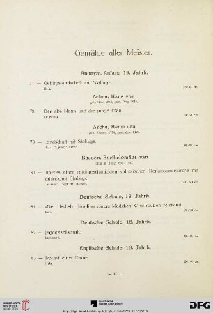 Gemälde alter Meister (Nr. 77-110)