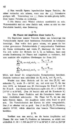 § 74. Die Phasen und Amplituden dieser besten Pn.