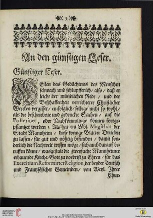 An den günstigen Leser