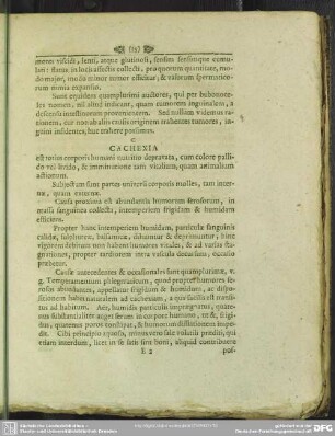 C [Cachexia - Corpulentia Nimia]