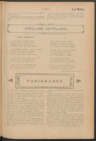 Antología castellana : Dos sonetos