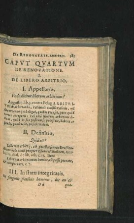 Caput Quartum. De Renovatione.