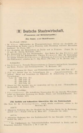 [R] Deutsche Staatswirtschaft