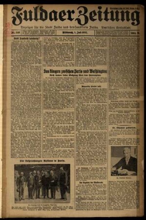 Ausgabe vom Mittwoch, den 01. Juli 1931.