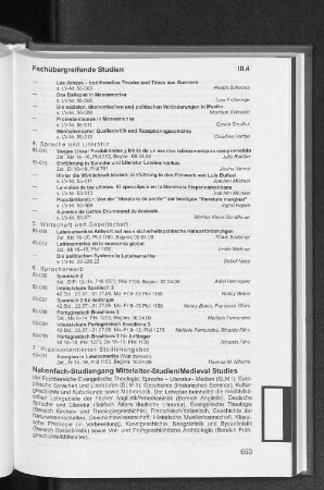 Nebenfach-Studiengang Mittelalter-Studien/Medieval Studies
