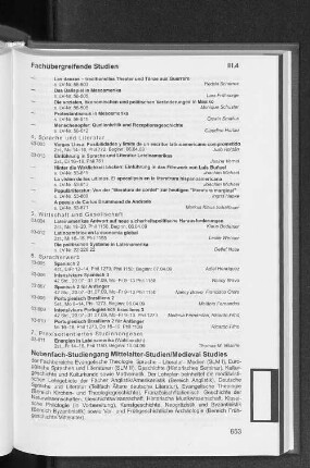 Nebenfach-Studiengang Mittelalter-Studien/Medieval Studies