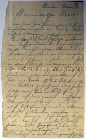 Brief von Bernhard Rostosky an seine Frau