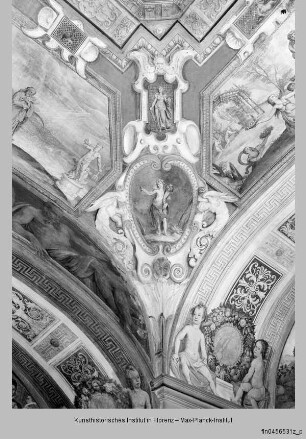 Allegorie der Zeit mit Jahreszeiten und Tageszeiten, Genreszenen und Landschaftsdarstellungen : Deckenfresken der Sala Terrena