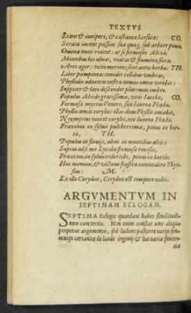Argumentum In Septimam Eclogam.