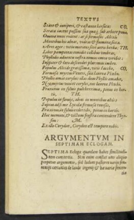 Argumentum In Septimam Eclogam.