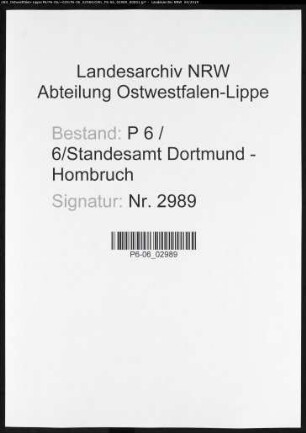 Sterberegister Standesamt Dortmund-Hombruch (XXIII)