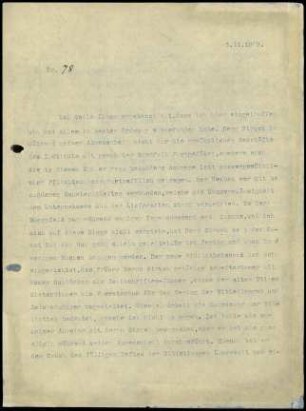 Bericht des zweiten Sekretars an die Zentral-Direktion