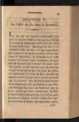 Chapitre V. De l'effet du ser dans le Sproudel