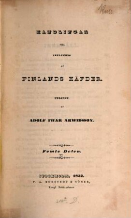Handlingar till upplysning af Finlands häfder. 5. 1446/1538 (1852)
