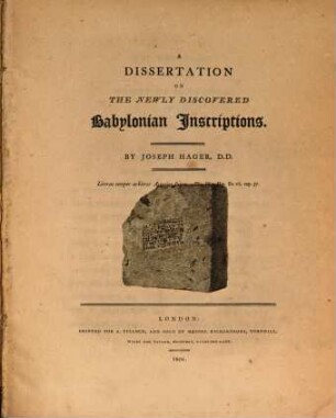 A Dissertation on the newly discovered Babylonian Inscriptions