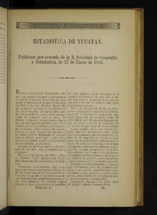 Estadisticia de Yucatan.