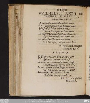In Elegia Wilhelmi Axtii De Ducibus Israeliticis, amicorum carmina.