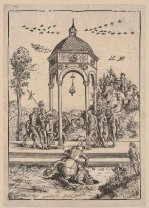 Marcus Curtius in den Abgrund stürzend