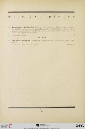 Alte Skulpturen (Nr. 61-62)
