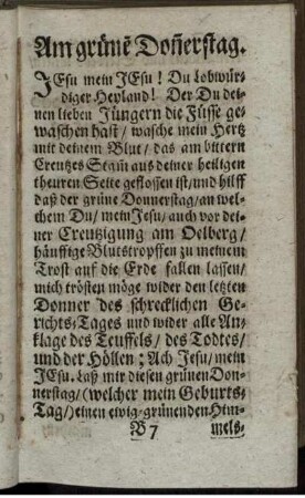 Am grüne[n] Don[n]erstag