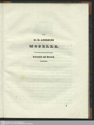 Des D.M. Ausonius MOSELLA