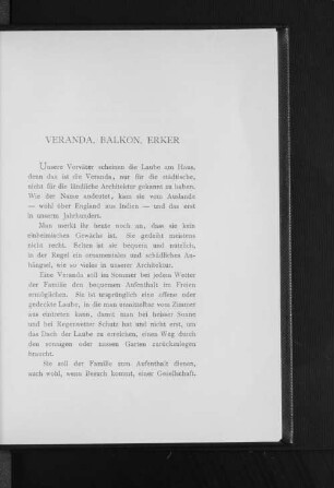 Veranda, Balkon, Erker