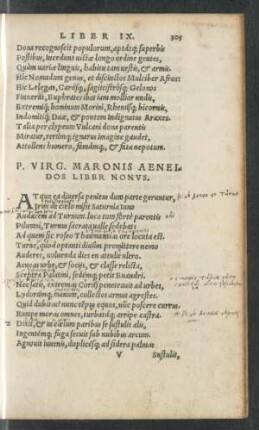 P. Virg. Maronis Aeneidos Liber Nonus.