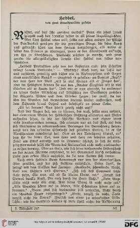 26: Hebbel : von zwei Standpunkten gesehn