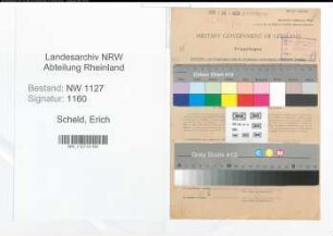 Entnazifizierung Erich Scheld , geb. 05.05.1908 (Postschaffner)