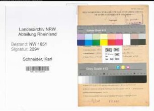 Entnazifizierung Karl Schneider , geb. 30.06.1897 (Angestellter)