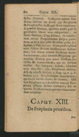 Caput XIII. De Prophetis prioribus.